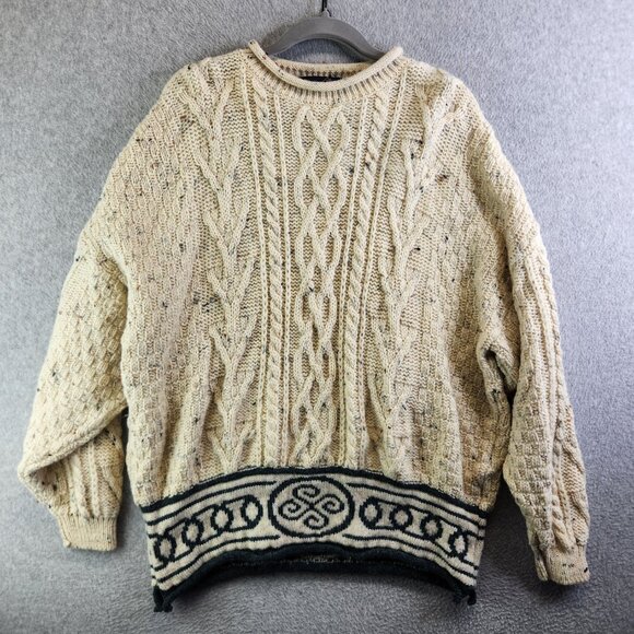 Tivoli Aran Sweater Mens XL Wool Cable Knit Fisherman Irish Celtic Nautical - Picture 14 of 14